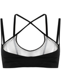 Black Mesh-panel Criss-cross Bralette Top 1