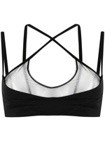 Black Mesh-panel Criss-cross Bralette Top 1