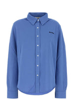 Cerulean blue piquet shirt  1
