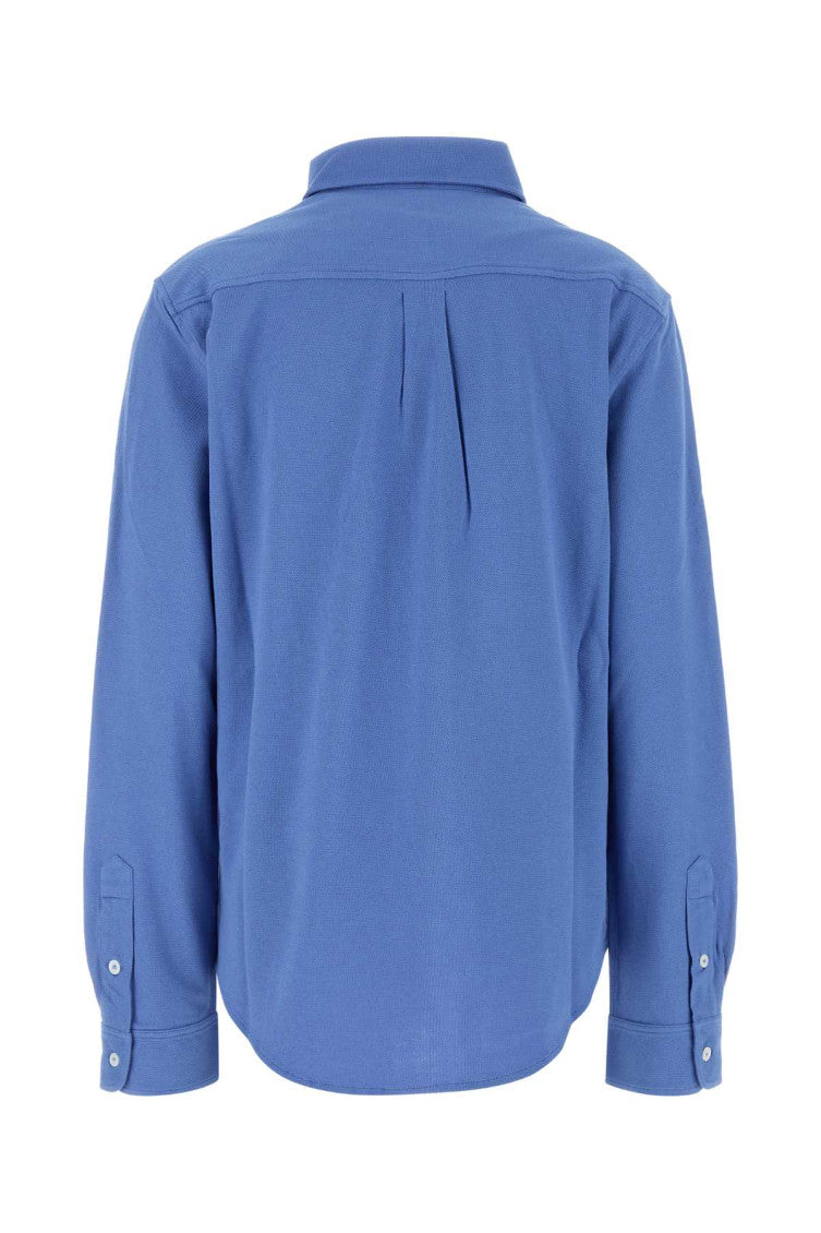 Cerulean blue piquet shirt  2