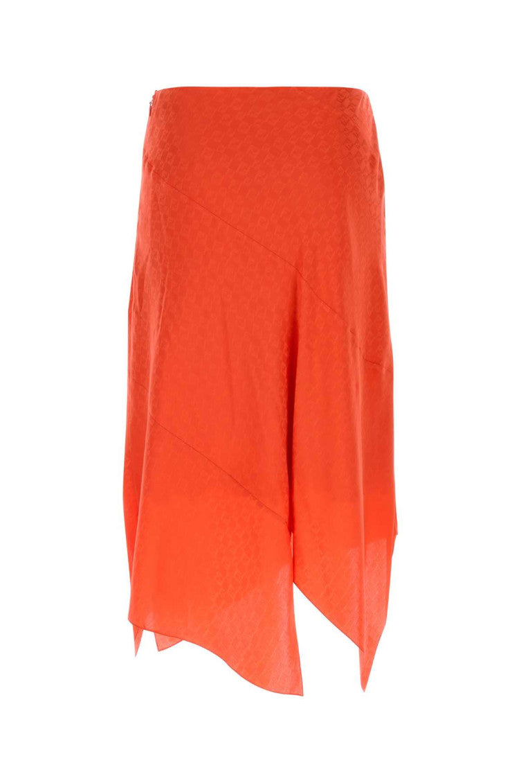 Coral silk skirt 2