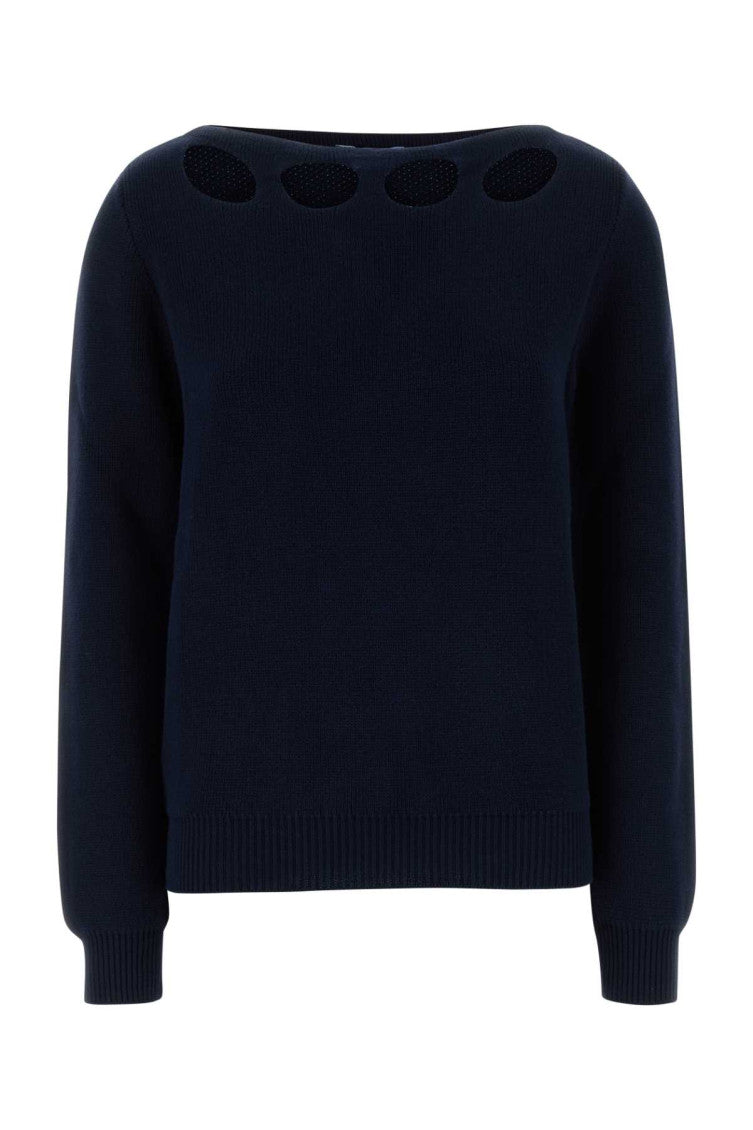 Navy Blue Cotton Sweater 1