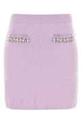 Lilac stretch viscose blend mini skirt  1