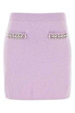 Lilac stretch viscose blend mini skirt  1