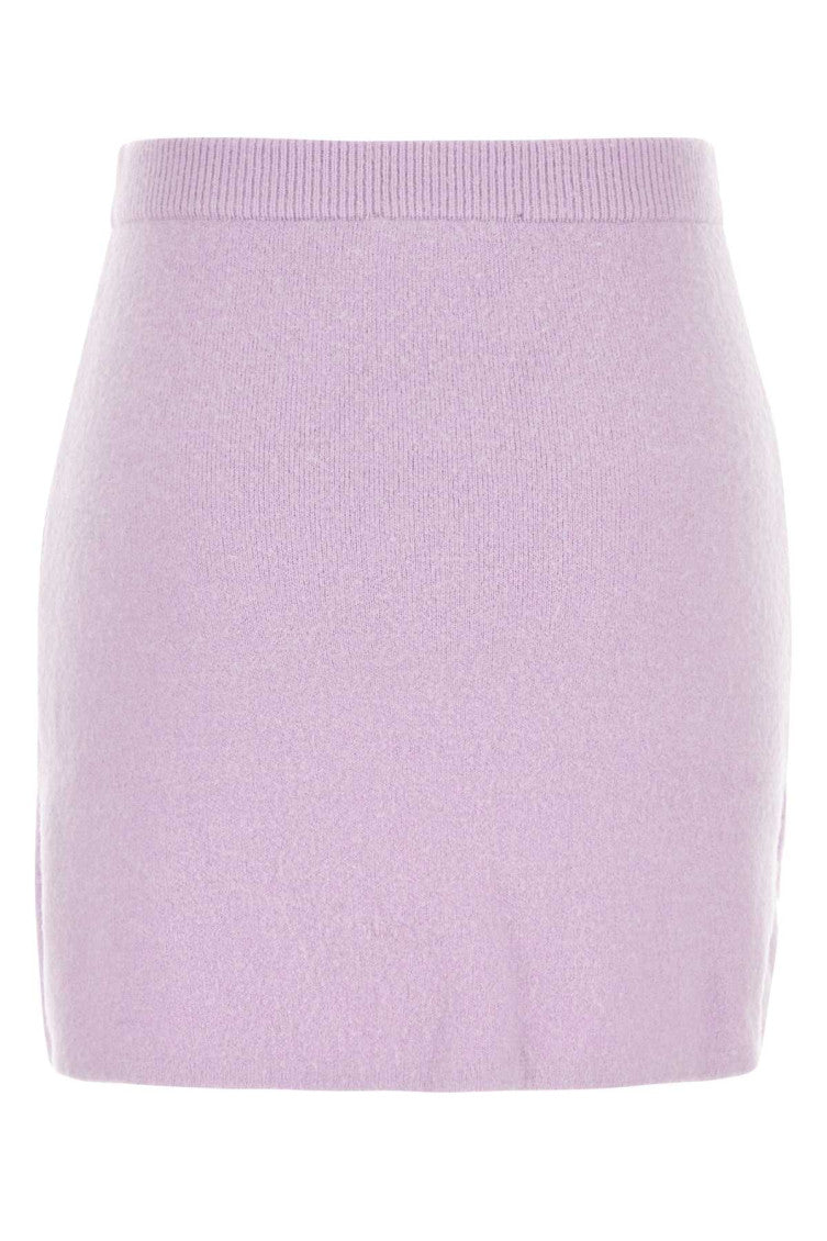 Lilac stretch viscose blend mini skirt  2