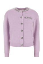 Lilac stretch viscose blend cardigan  1