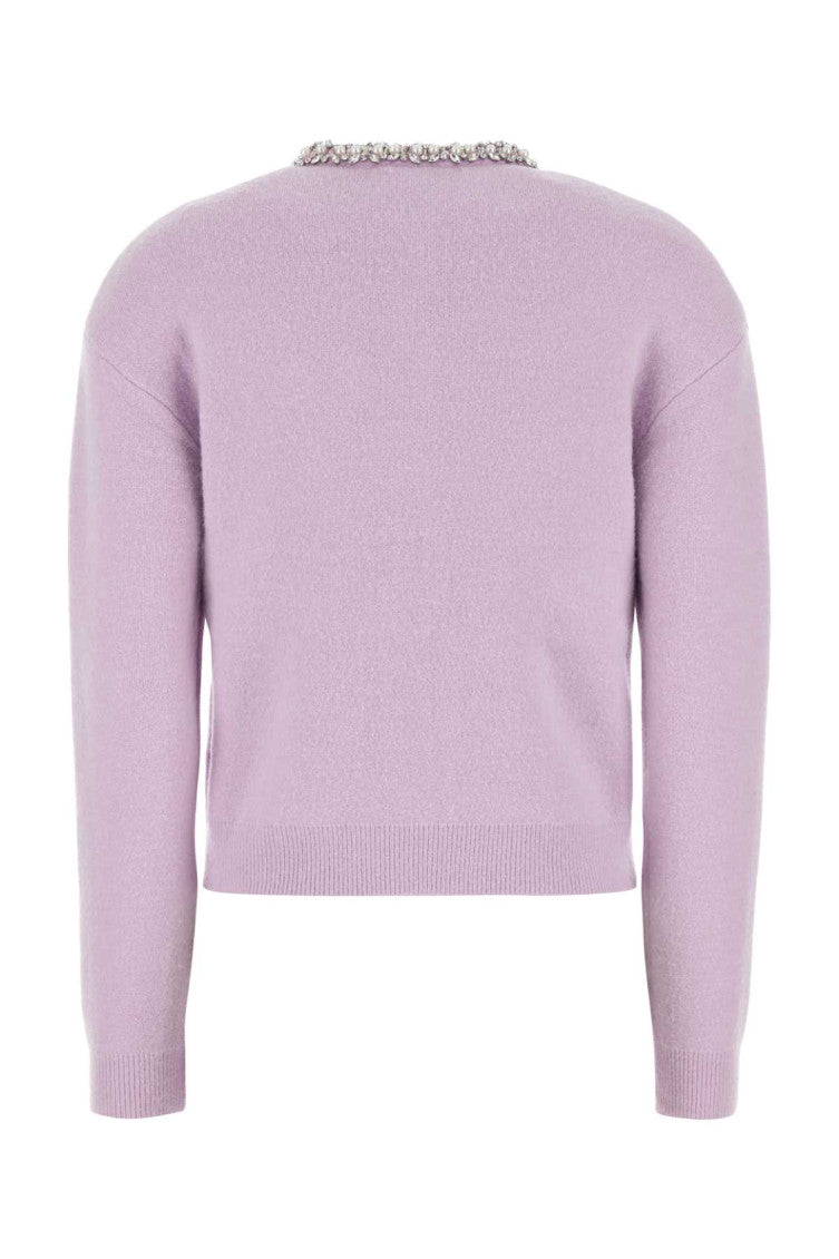 Lilac stretch viscose blend cardigan  2