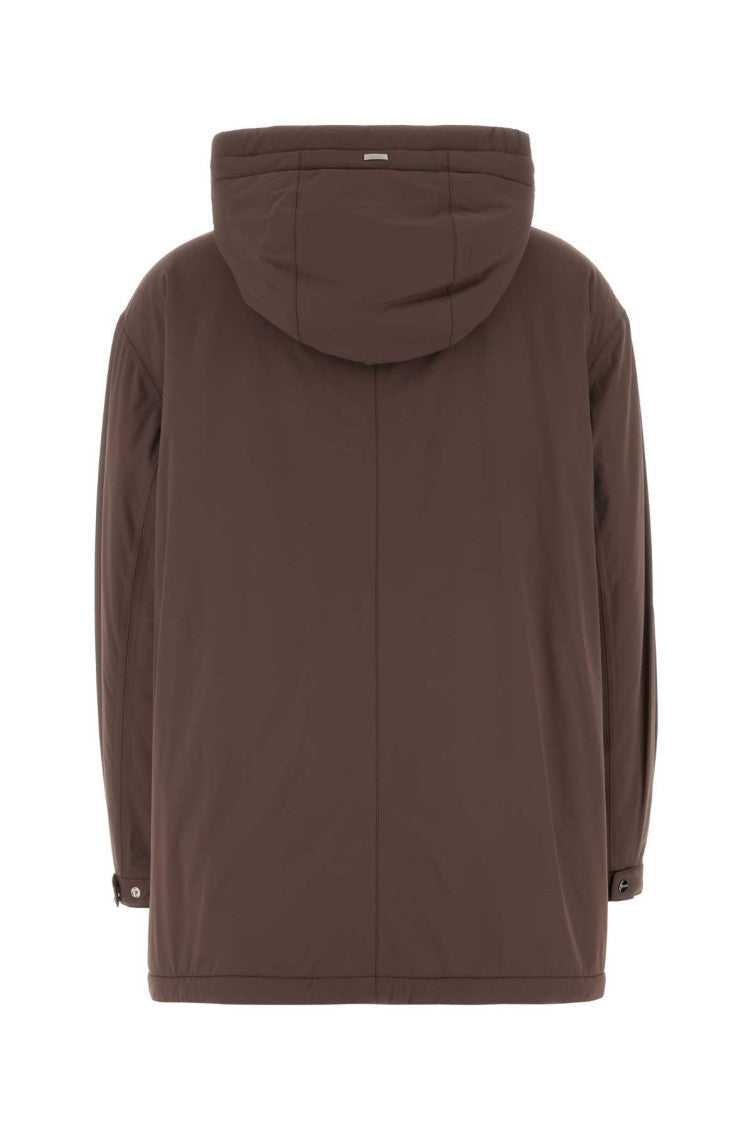 Brown Hooded Belted Jacket 2