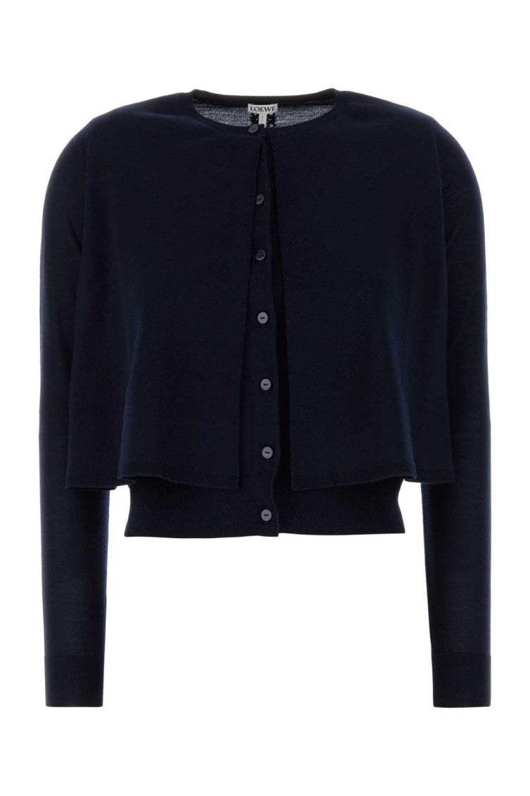 Midnight blue wool cardigan  1