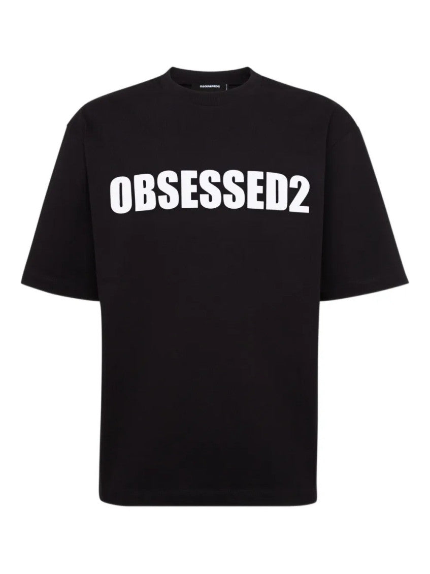 Black Crewneck Graphic Print T-Shirt 2