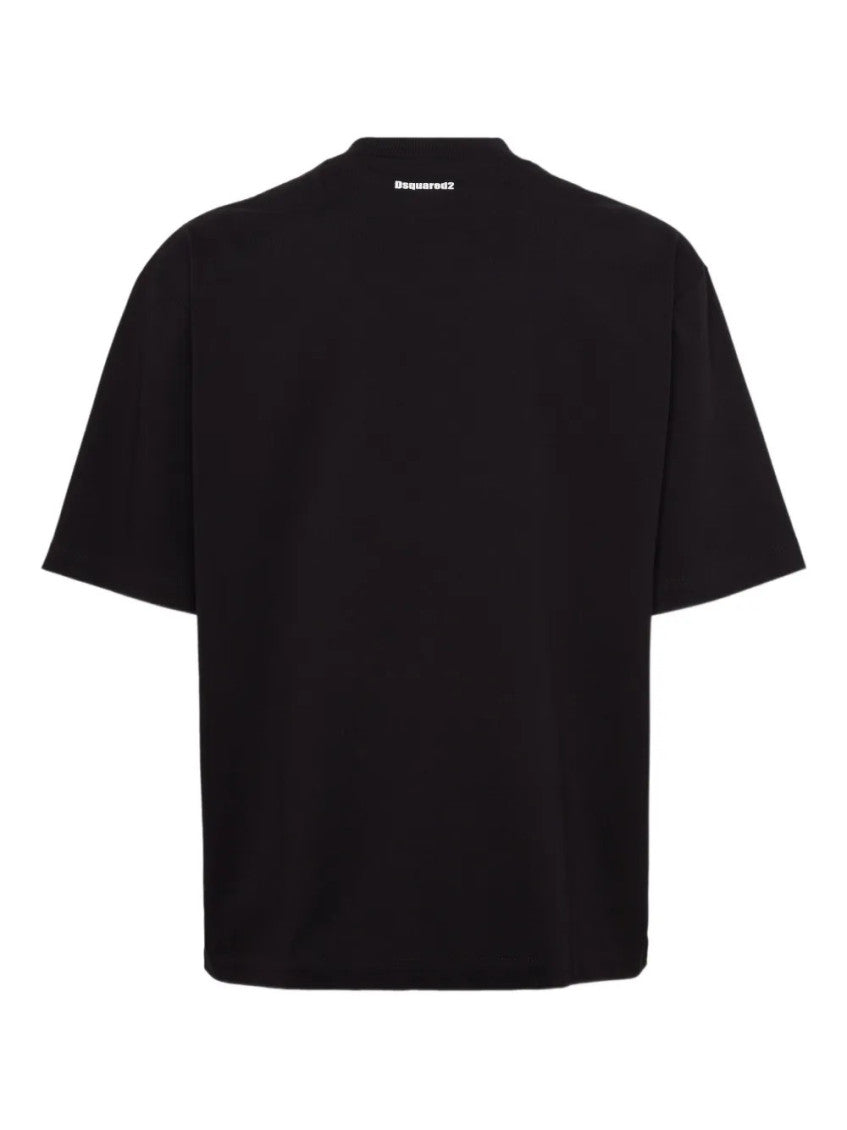 Black Crewneck Graphic Print T-Shirt 3