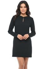 Black Round Neck Mini Dress 1