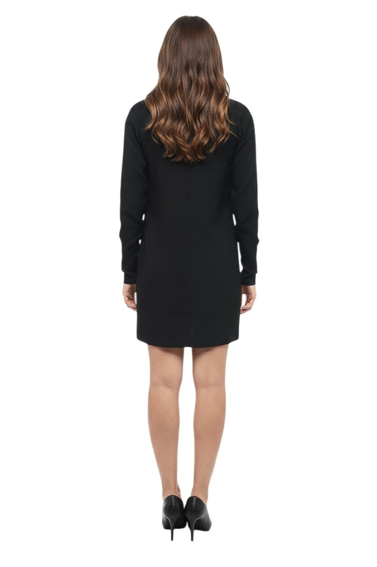Black Round Neck Mini Dress 2