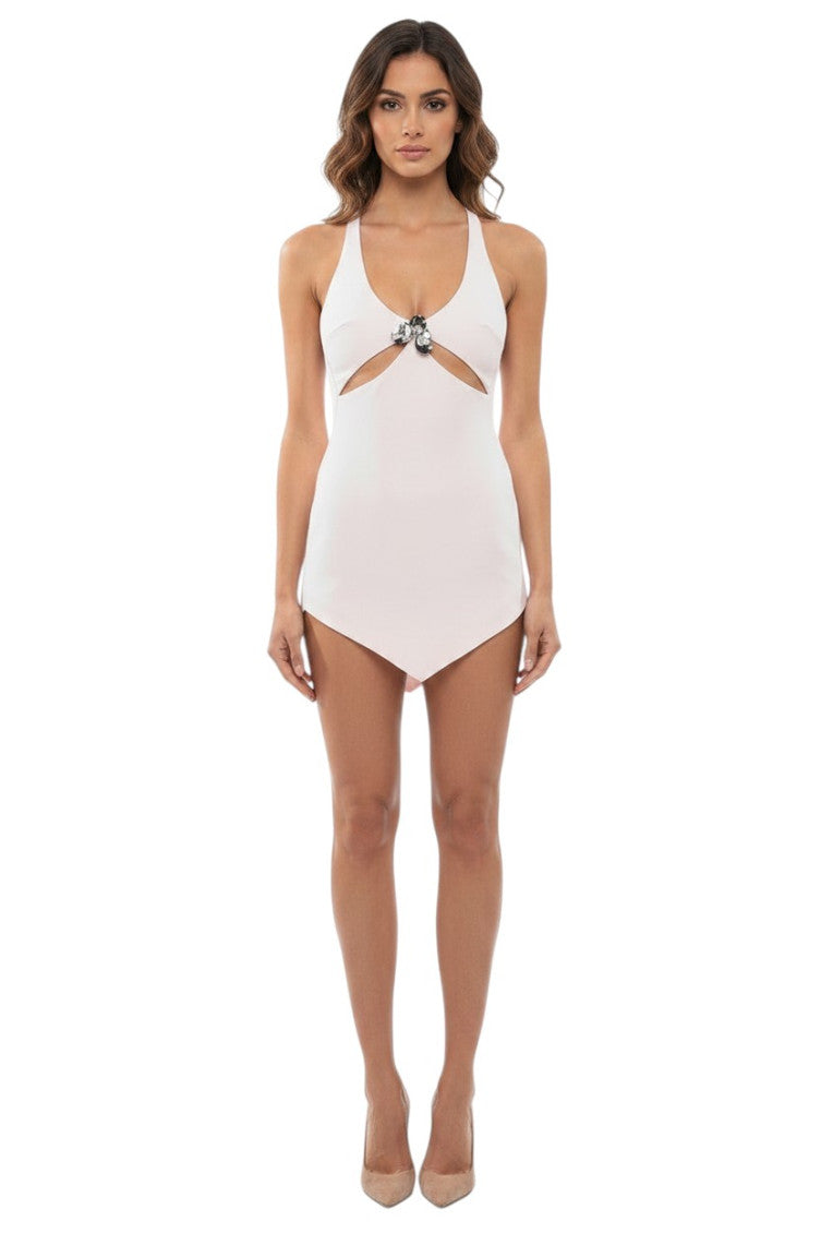 Light Pink Scoop Neck Mini Dress 1
