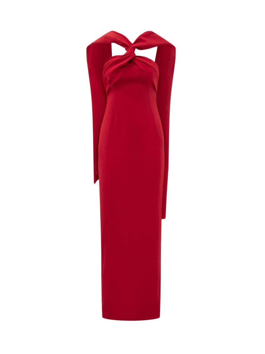 Red Halter Neck Maxi Dress 1