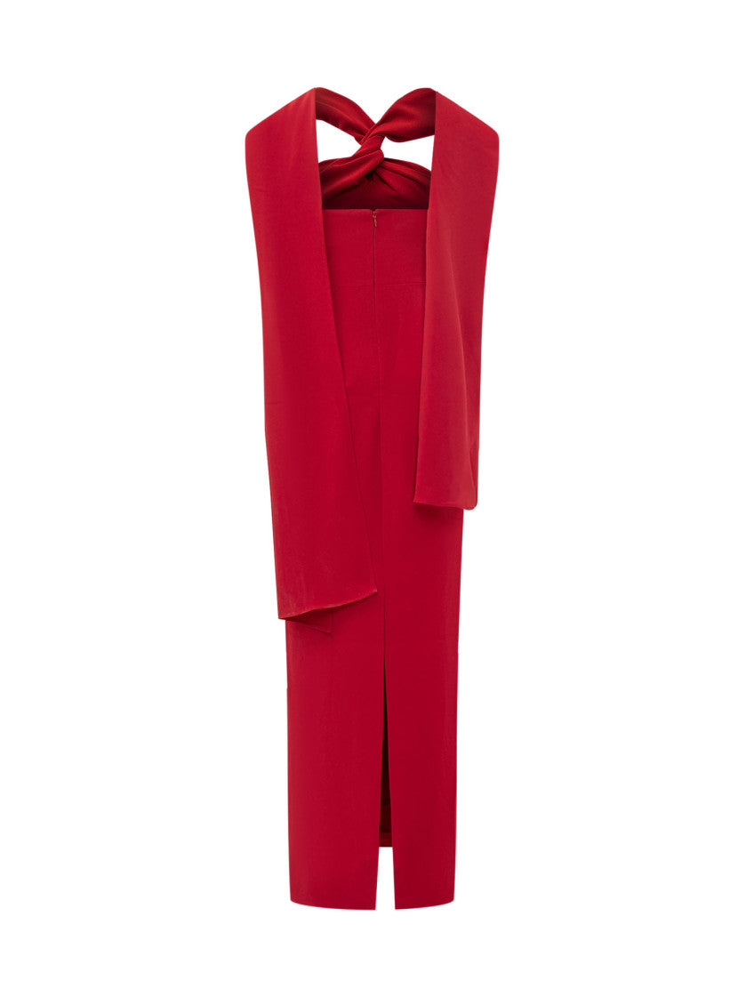 Red Halter Neck Maxi Dress 2
