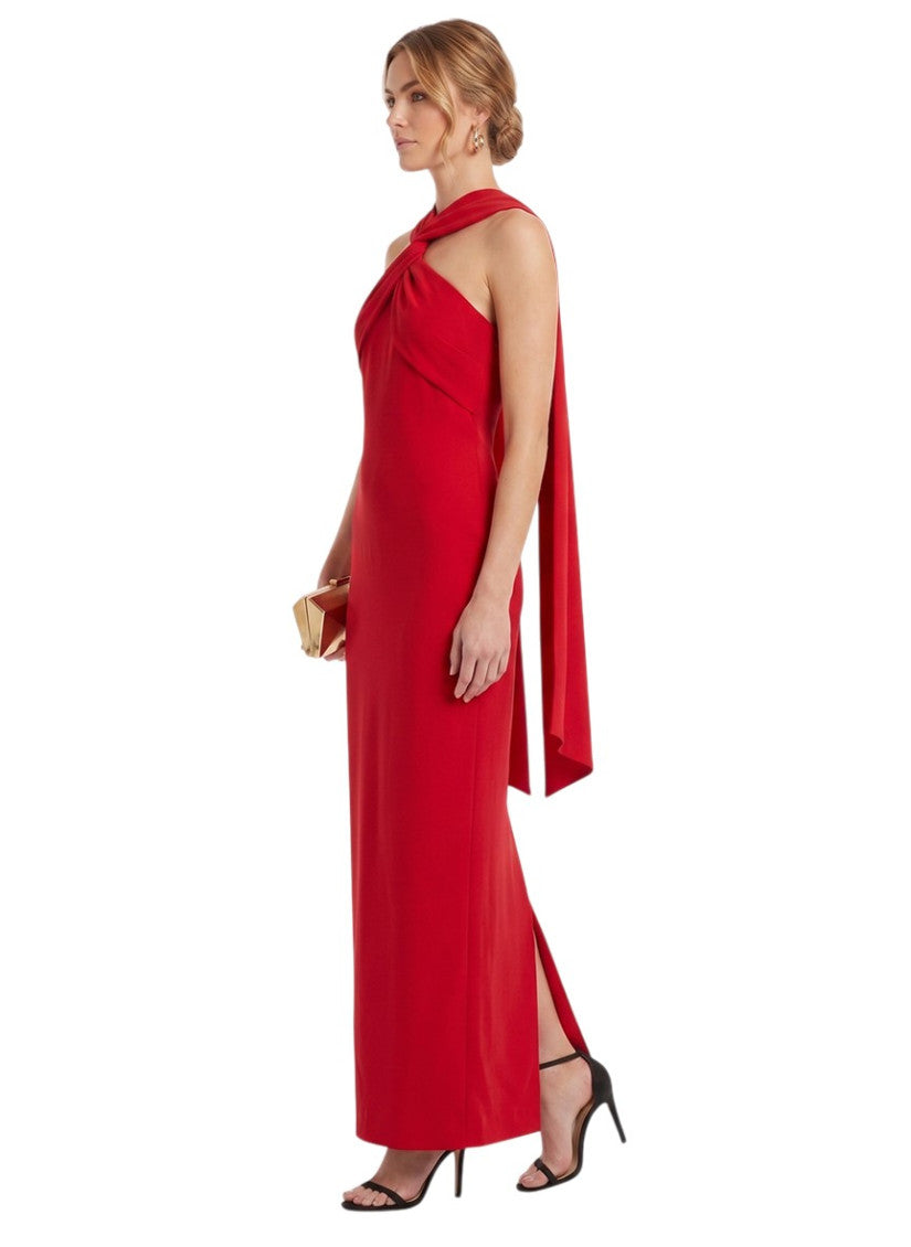 Red Halter Neck Maxi Dress 4