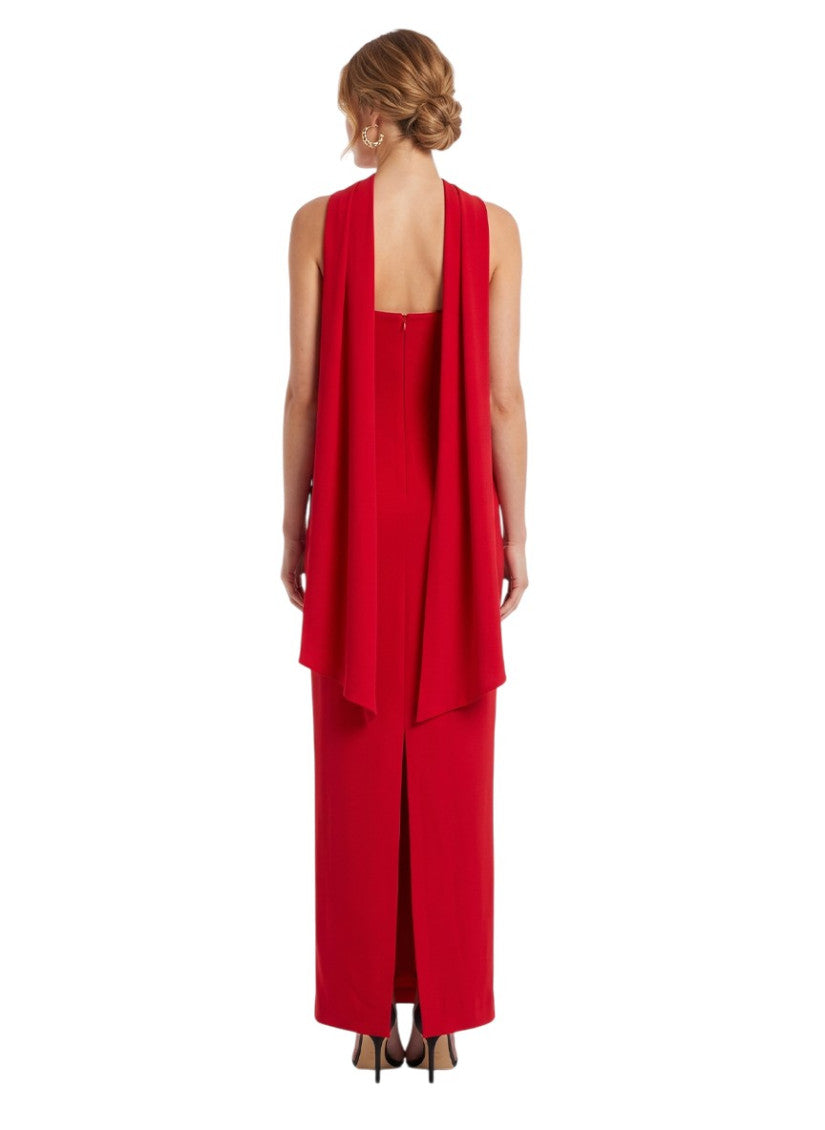 Red Halter Neck Maxi Dress 5