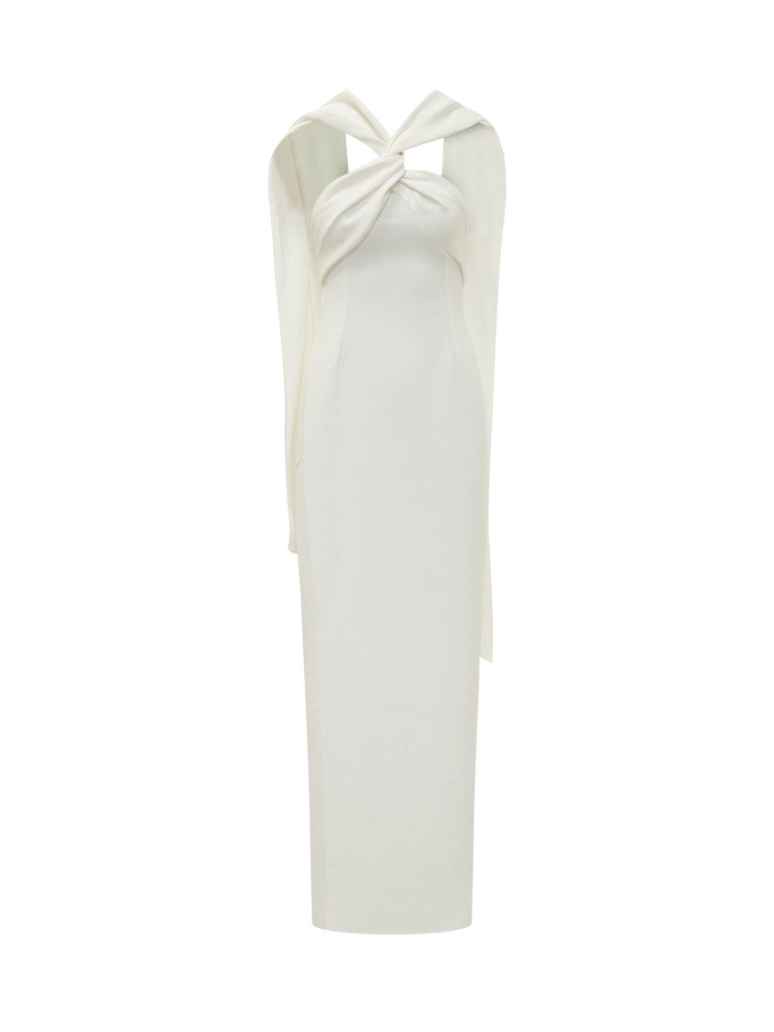 White Halter Neck Maxi Dress 1