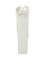 White Halter Neck Maxi Dress 1