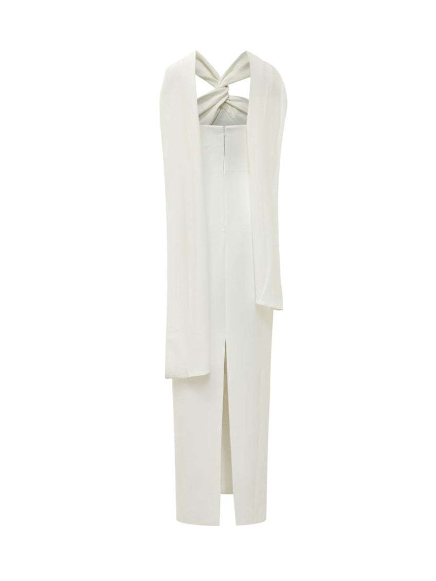 White Halter Neck Maxi Dress 2
