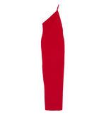 Red Solid One Shoulder Maxi Dress 1