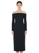 Black Off Shoulder Midi Dress 1
