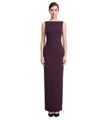 Dark Brown Boat Neck Maxi Dress 1