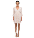 White Printed V Neck Mini Dress 1