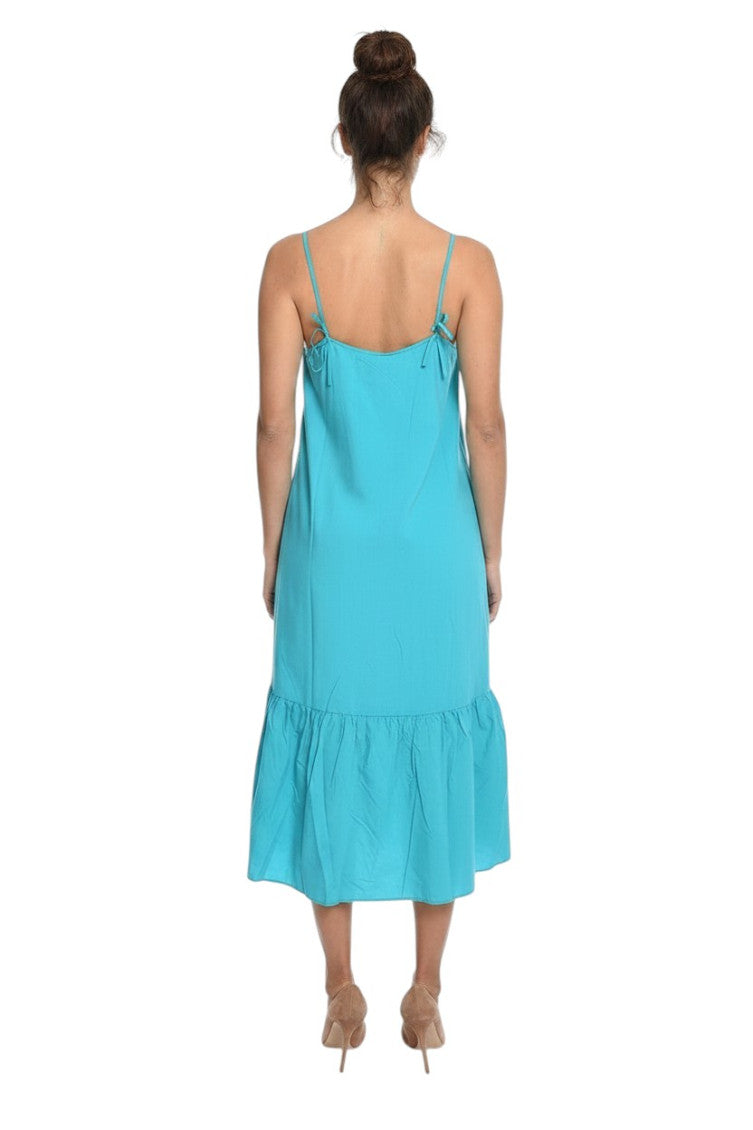 Sky Blue Scoop Neck Midi Dress 2