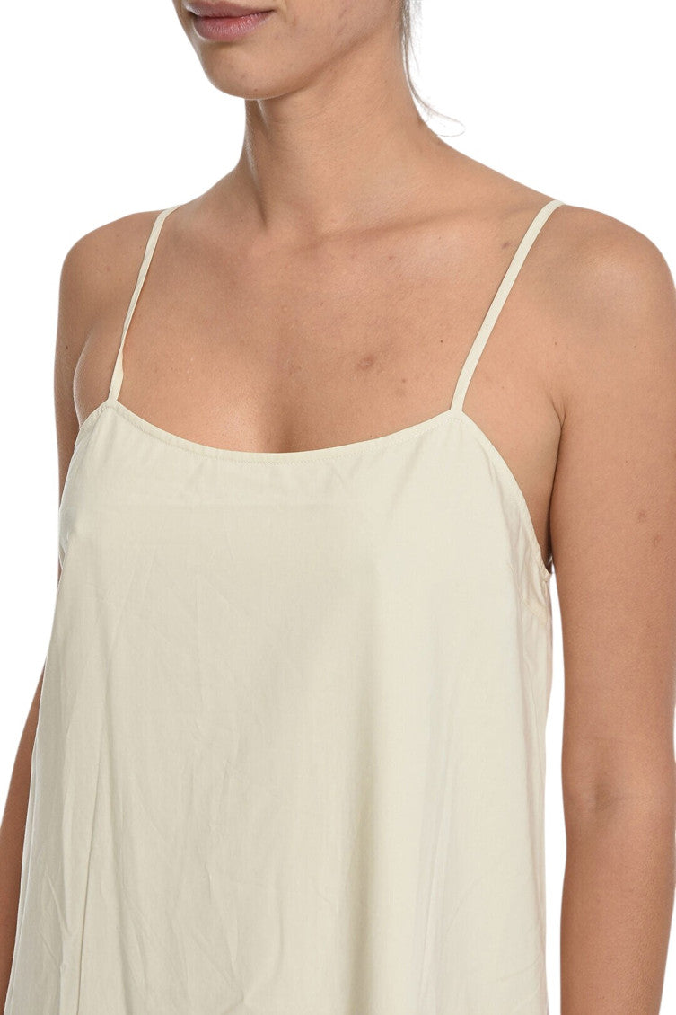 Off White Scoop Neck Midi Dress 3