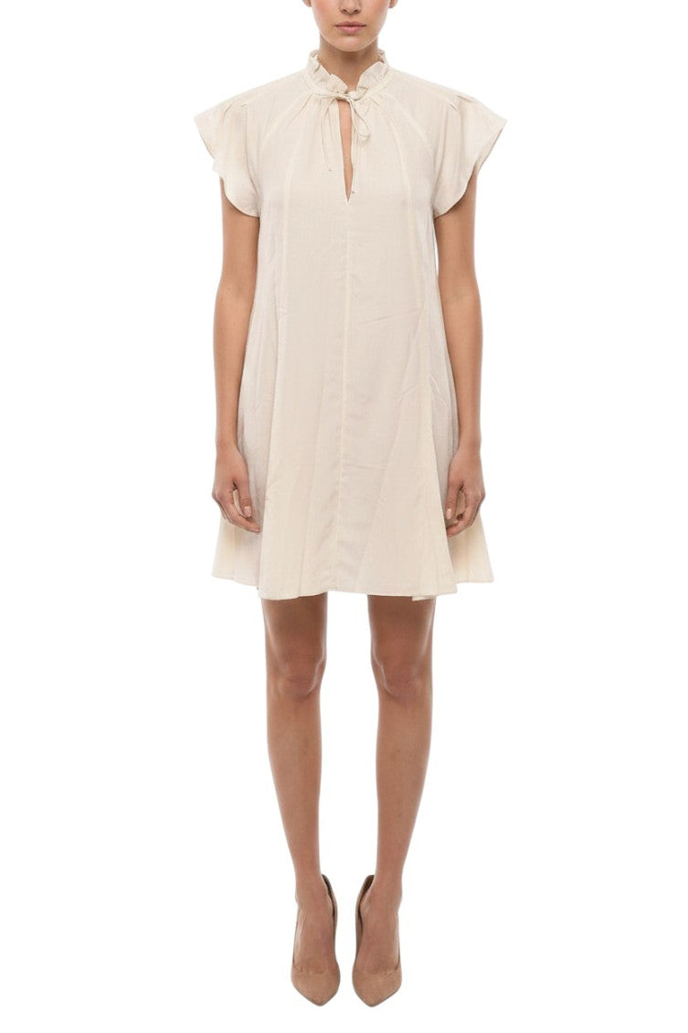 Beige Crew Neck Mini Dress 1