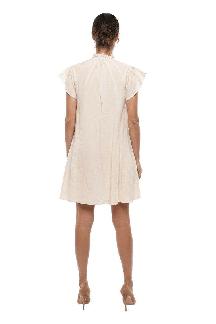 Beige Crew Neck Mini Dress 2