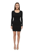 Black Scoop Neck Mini Dress 1