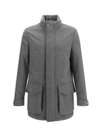 Grey Mock Collar Jacket 1