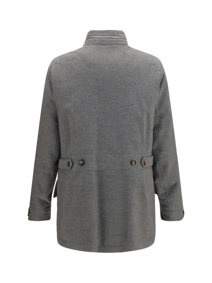 Grey Mock Collar Jacket 2