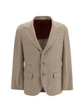 Beige Notched Lapel Blazer 1