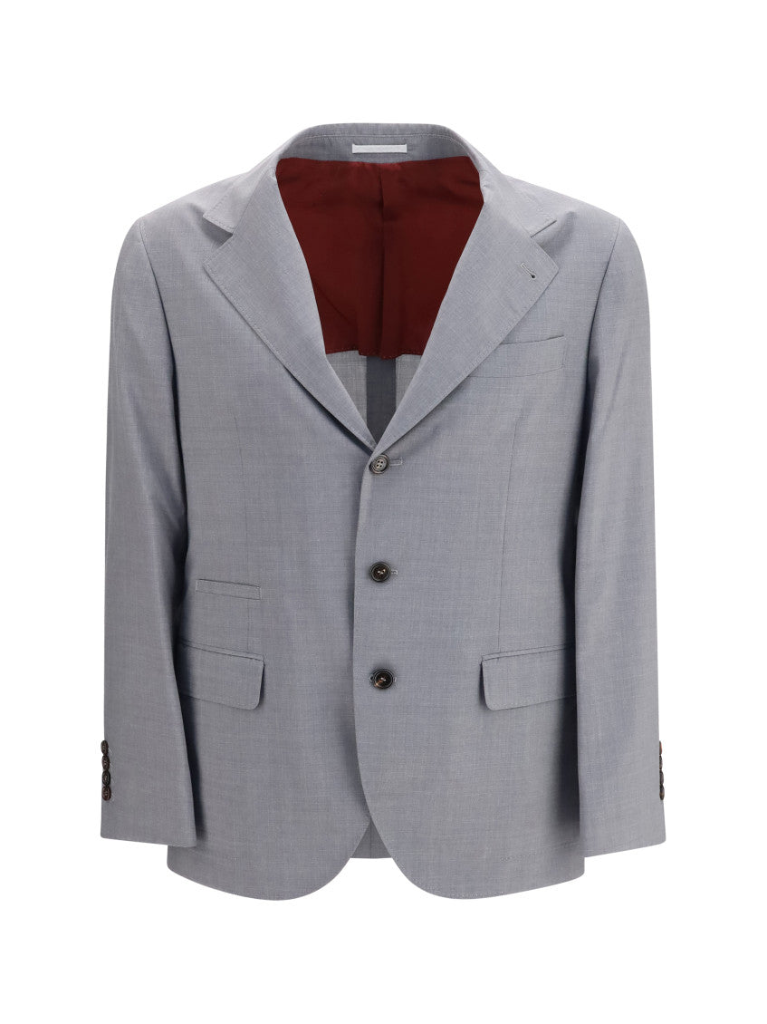 Grey Notched Lapel Blazer 1