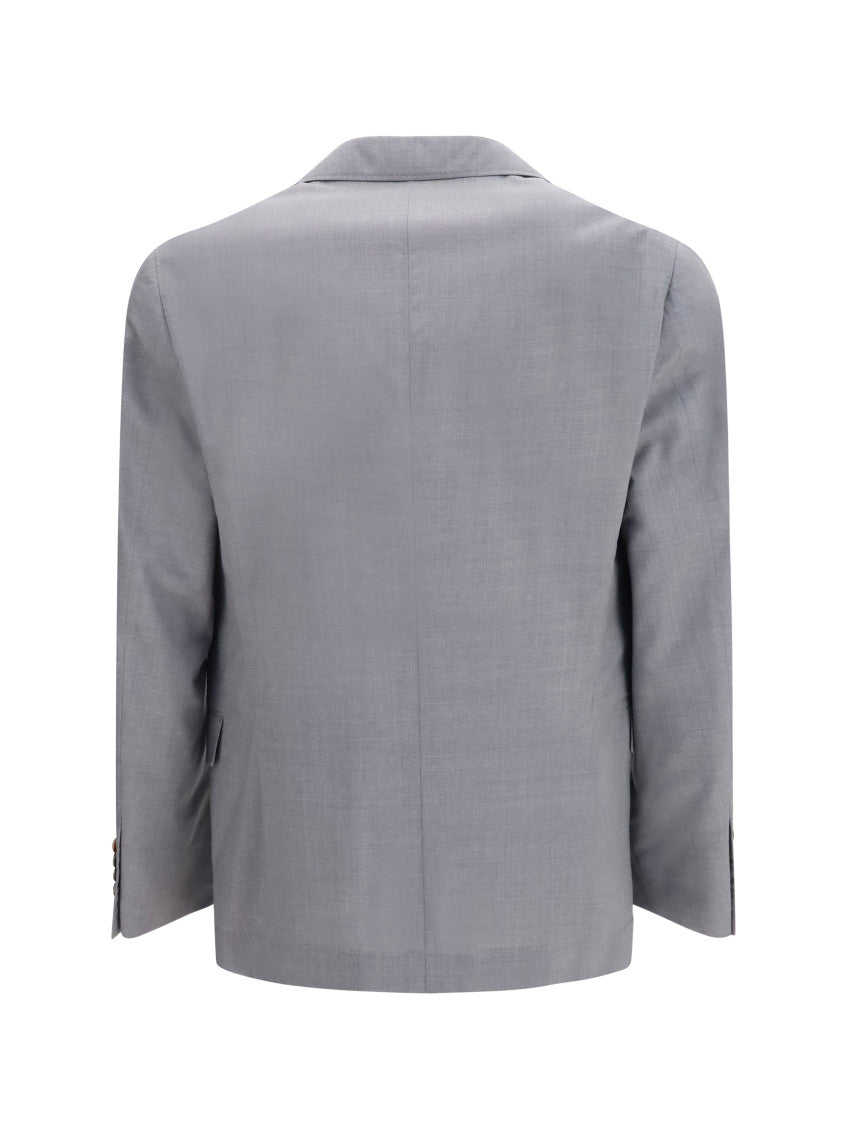 Grey Notched Lapel Blazer 2