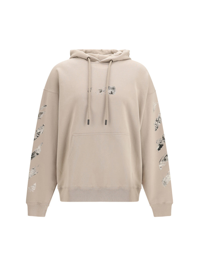 Beige Regular Graphic Hoodie 1