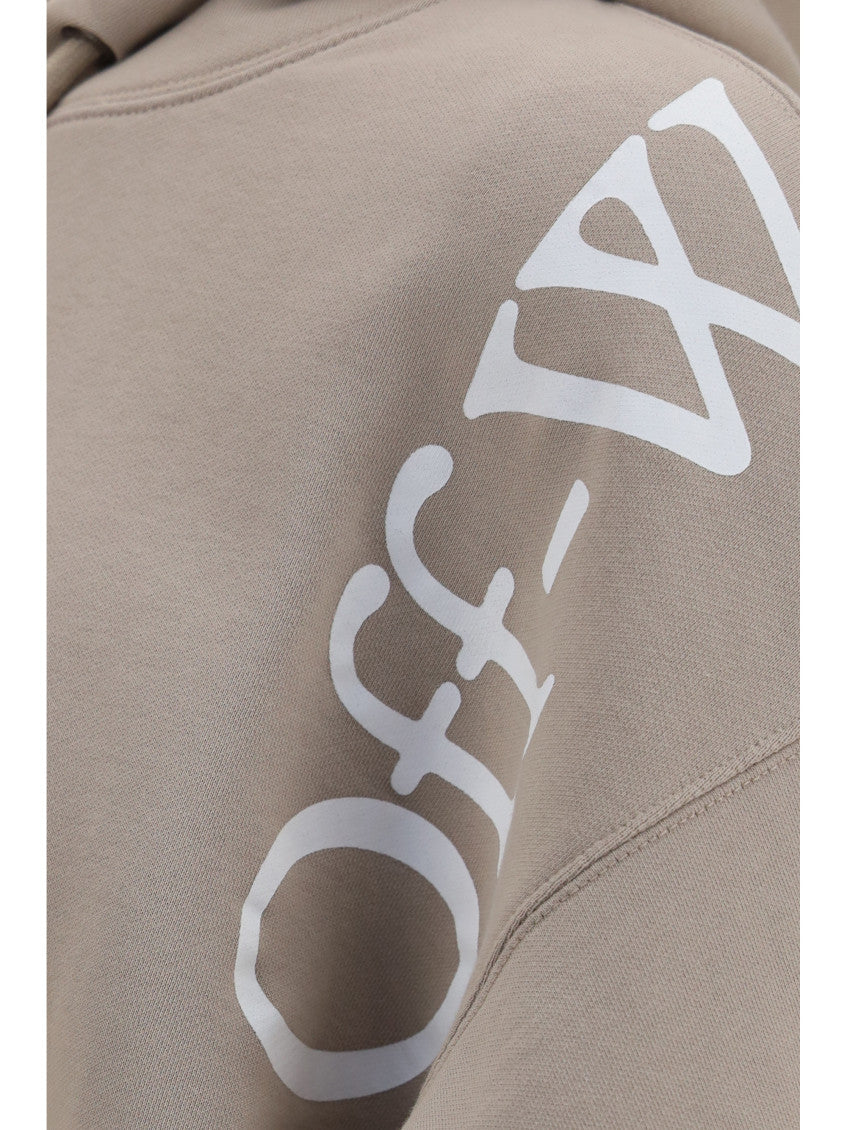 Beige Relaxed Logo Hoodie 3