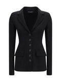 Black Notched Lapel Jacket 1