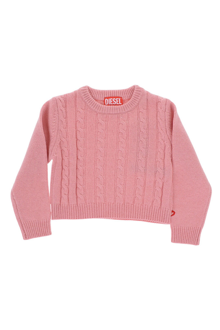 Girls Pink Knitted Sweater 1