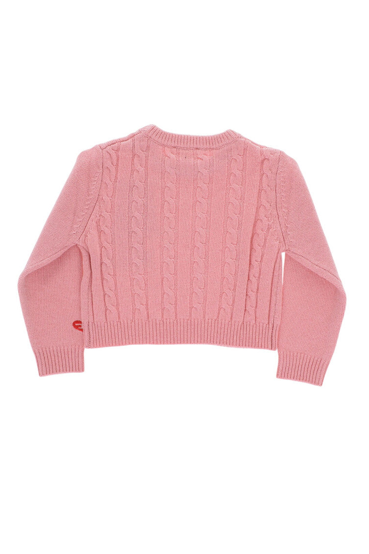 Girls Pink Knitted Sweater 2