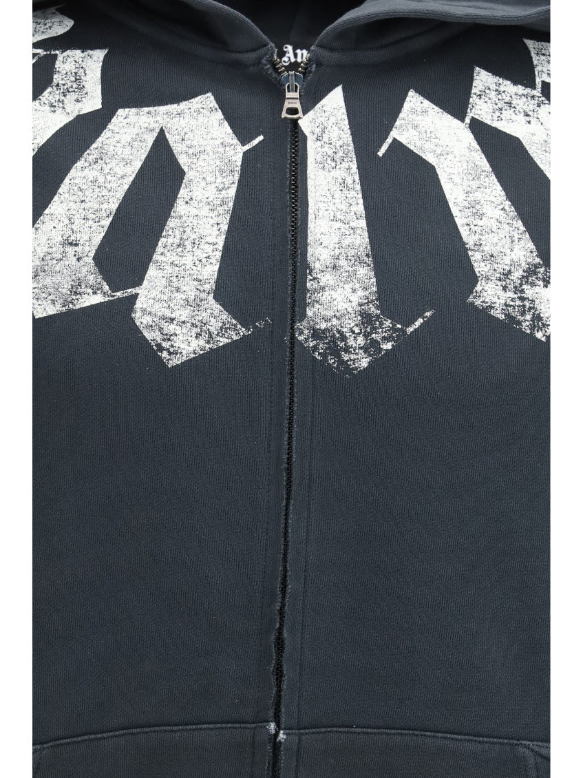 Black Zip Up Logo Hoodie 3