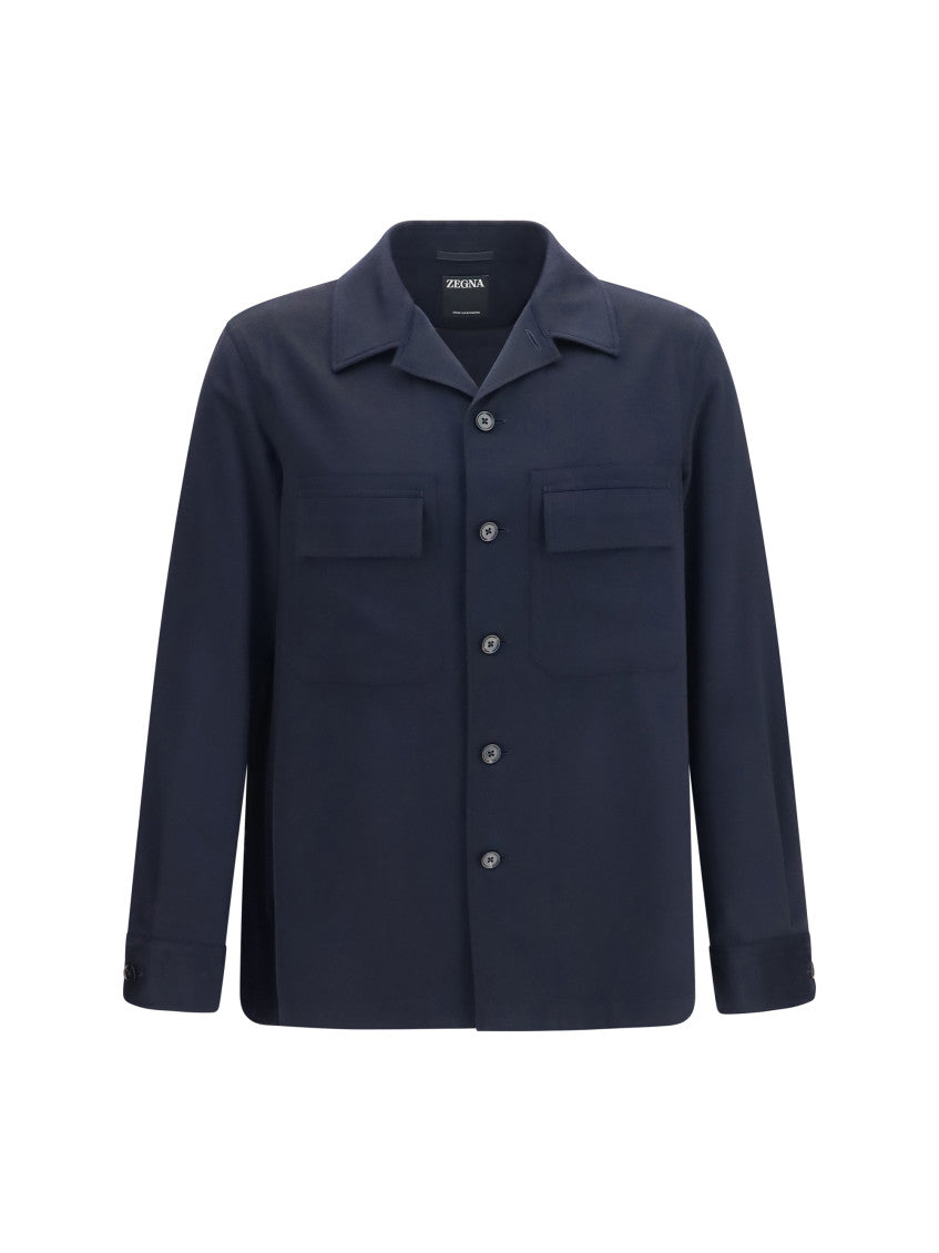 Blue Solid Shirt Jacket 1