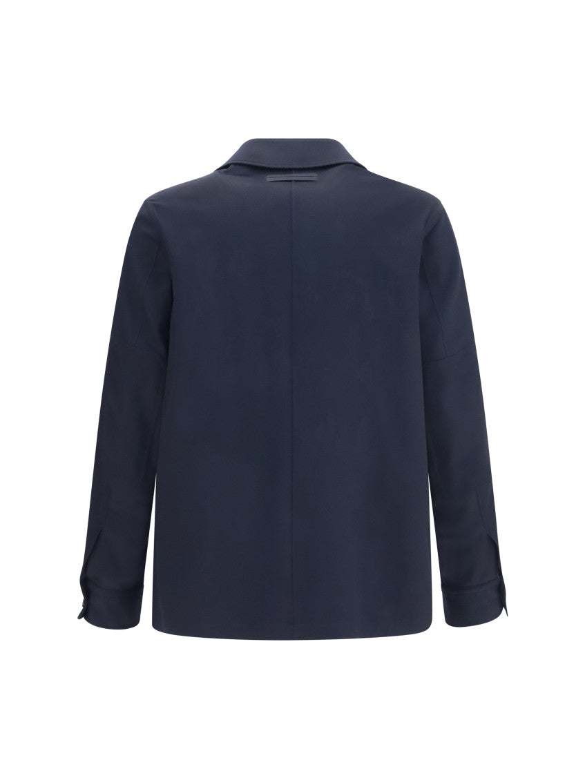 Blue Solid Shirt Jacket 2