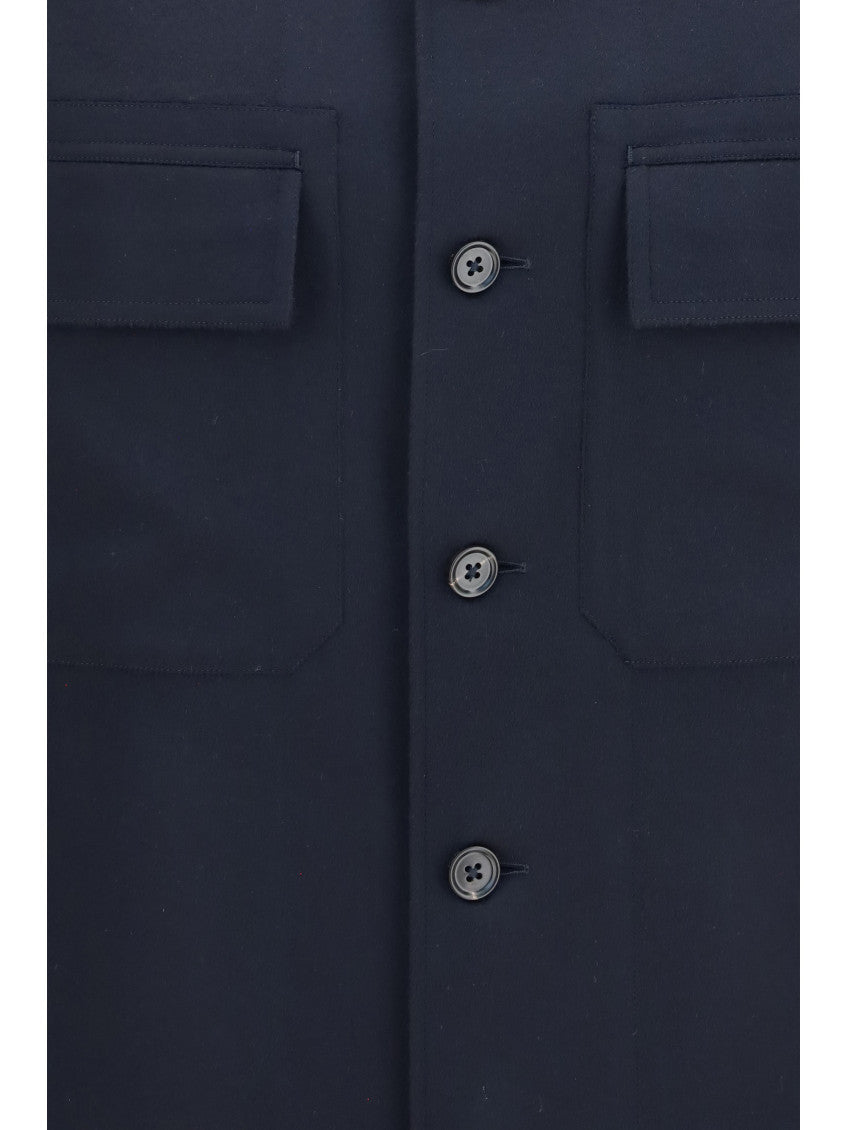 Blue Solid Shirt Jacket 3