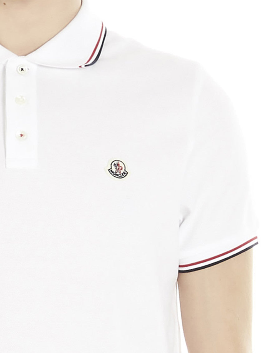 White Logo Shirt Collar Polo 4