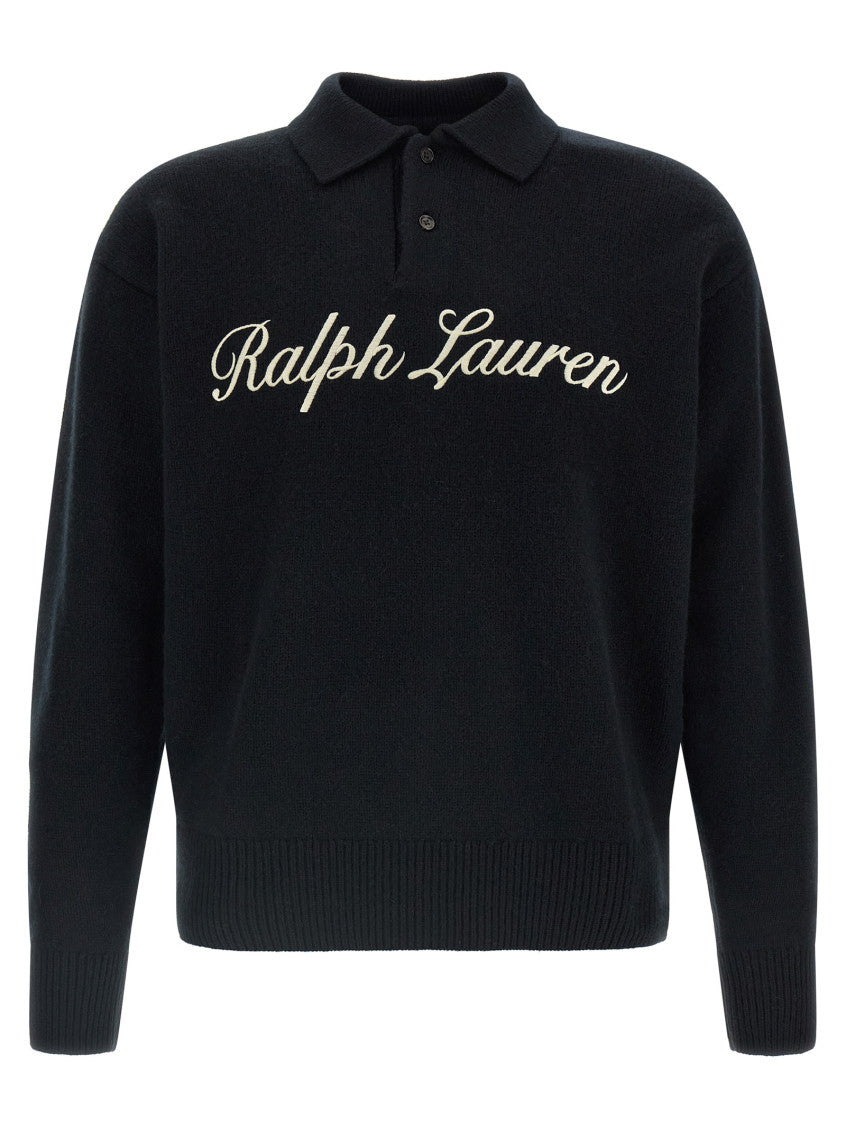 Black Logo Shirt Collar Polo 1